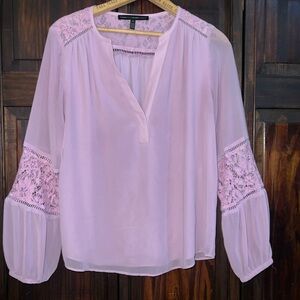 White House Black‎ Market Light Pink Lace Blouse